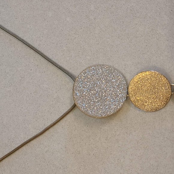 NWT Sparkly Silver & Gold Colored Necklace/ Earring Set. - Picture 11 of 14